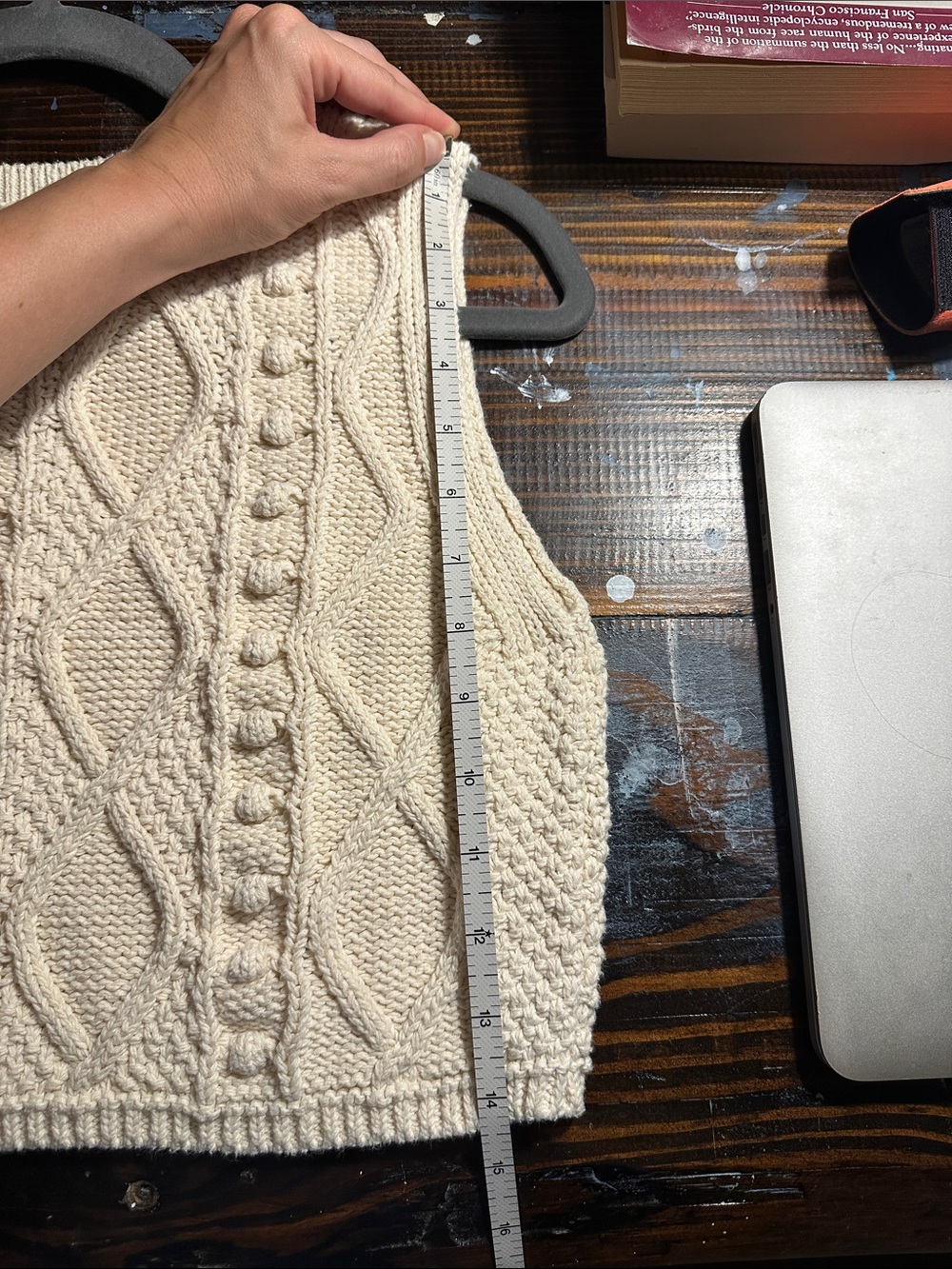 Zara Cream Cable Knit Cropped Sweater Vest - Picture 9 of 9